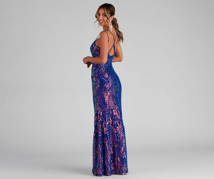 Polly Formal High Slit Sequin Dress