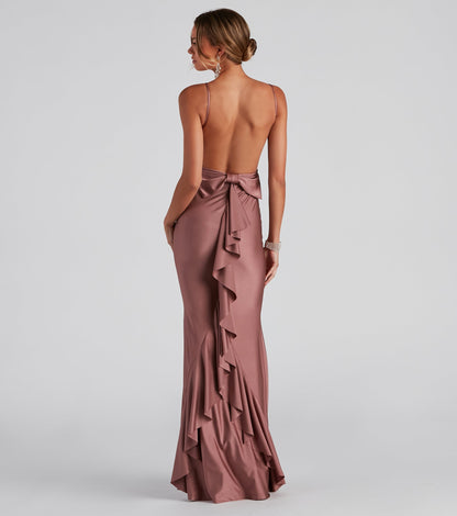 Meadow Formal Open Back Ruffled Dress