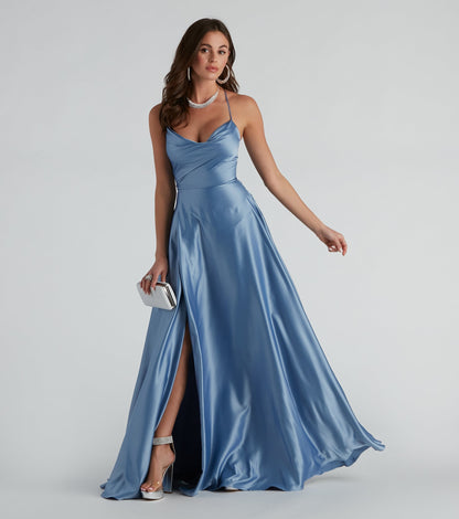 Kailey Formal Lace-Up A-Line Dress