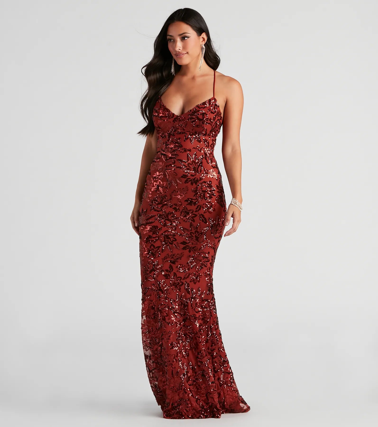 Marleigh Formal Sequin Scroll Dress