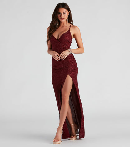 Leann Formal High Slit Glitter Dress