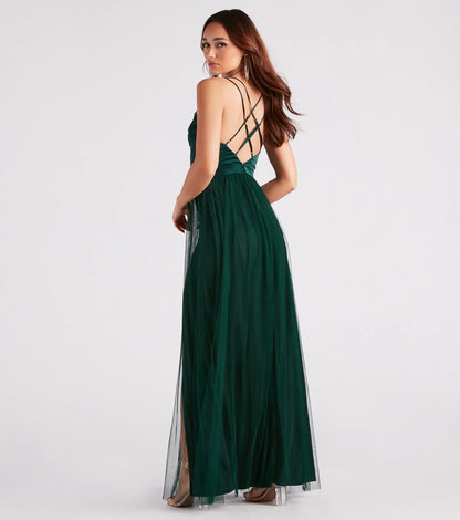 Haisley Formal Tulle And Satin Dress