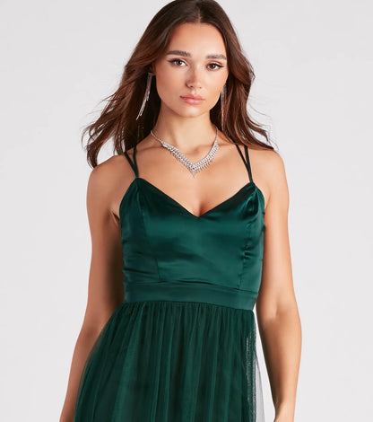 Haisley Formal Tulle And Satin Dress