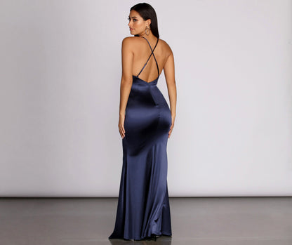 Raelynn Satin Cross Strap Dress