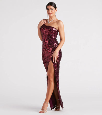 Eris Formal Sequin Scroll Dress
