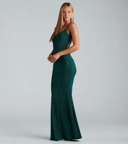 Irene Formal Backless Glitter Mermaid Dress