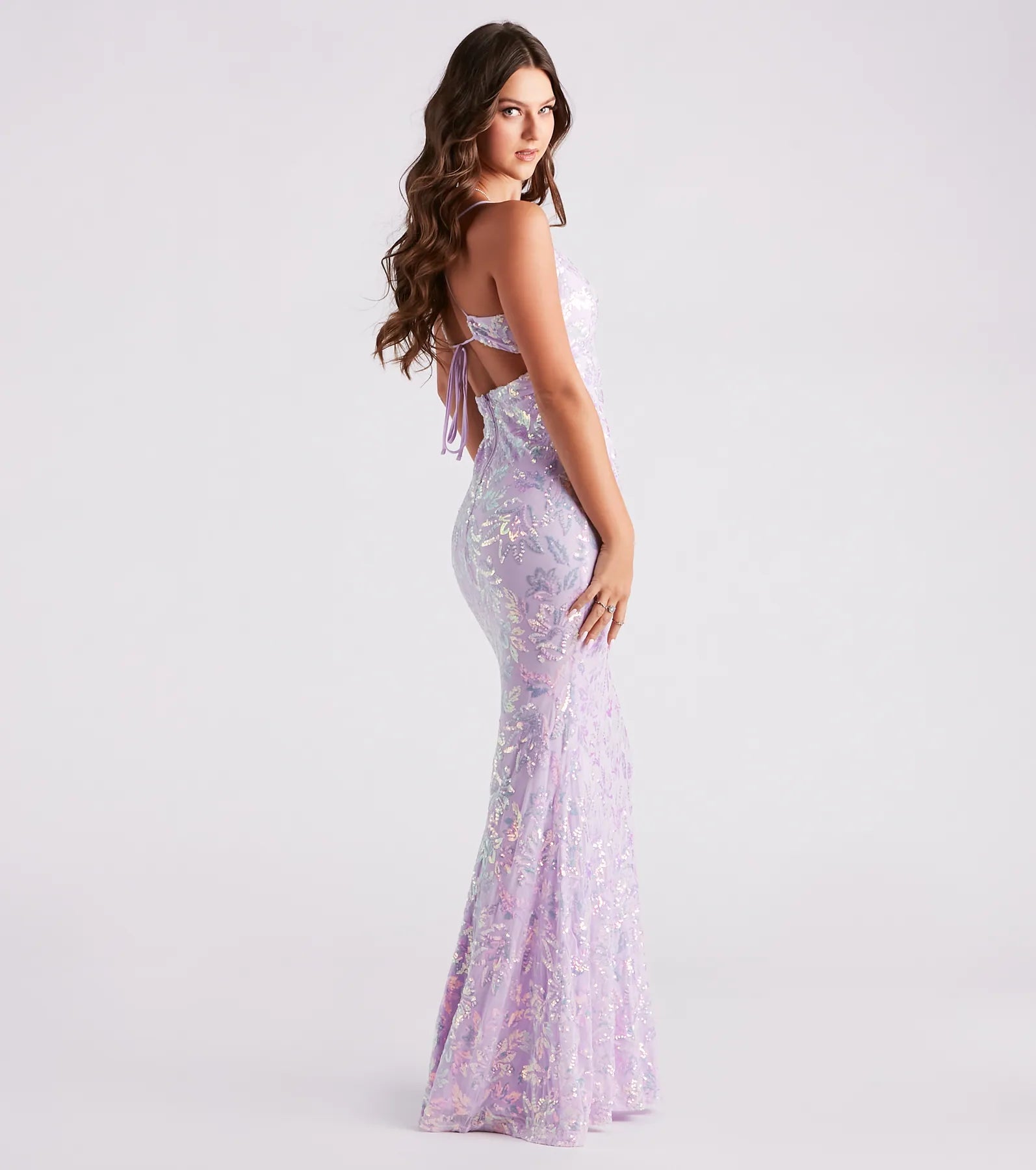 Marleigh Formal Sequin Scroll Dress