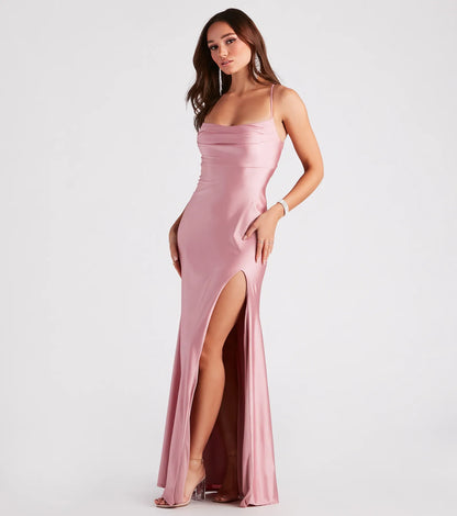 Quincy A-Line High Slit Formal Dress