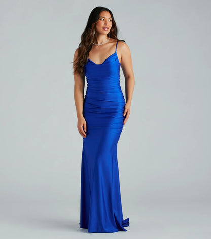 Jamie Formal Cowl Neck Mermaid Dress