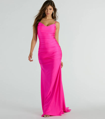 Jamie Formal Cowl Neck Mermaid Dress