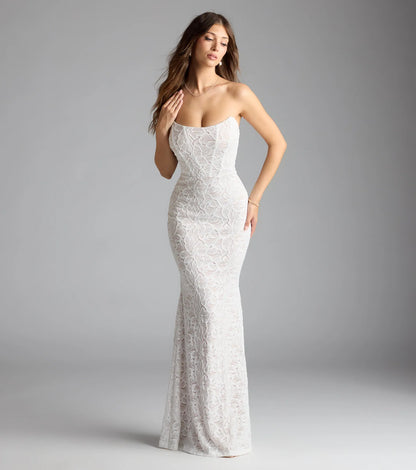 Frida Strapless Mermaid Lace Formal Dress