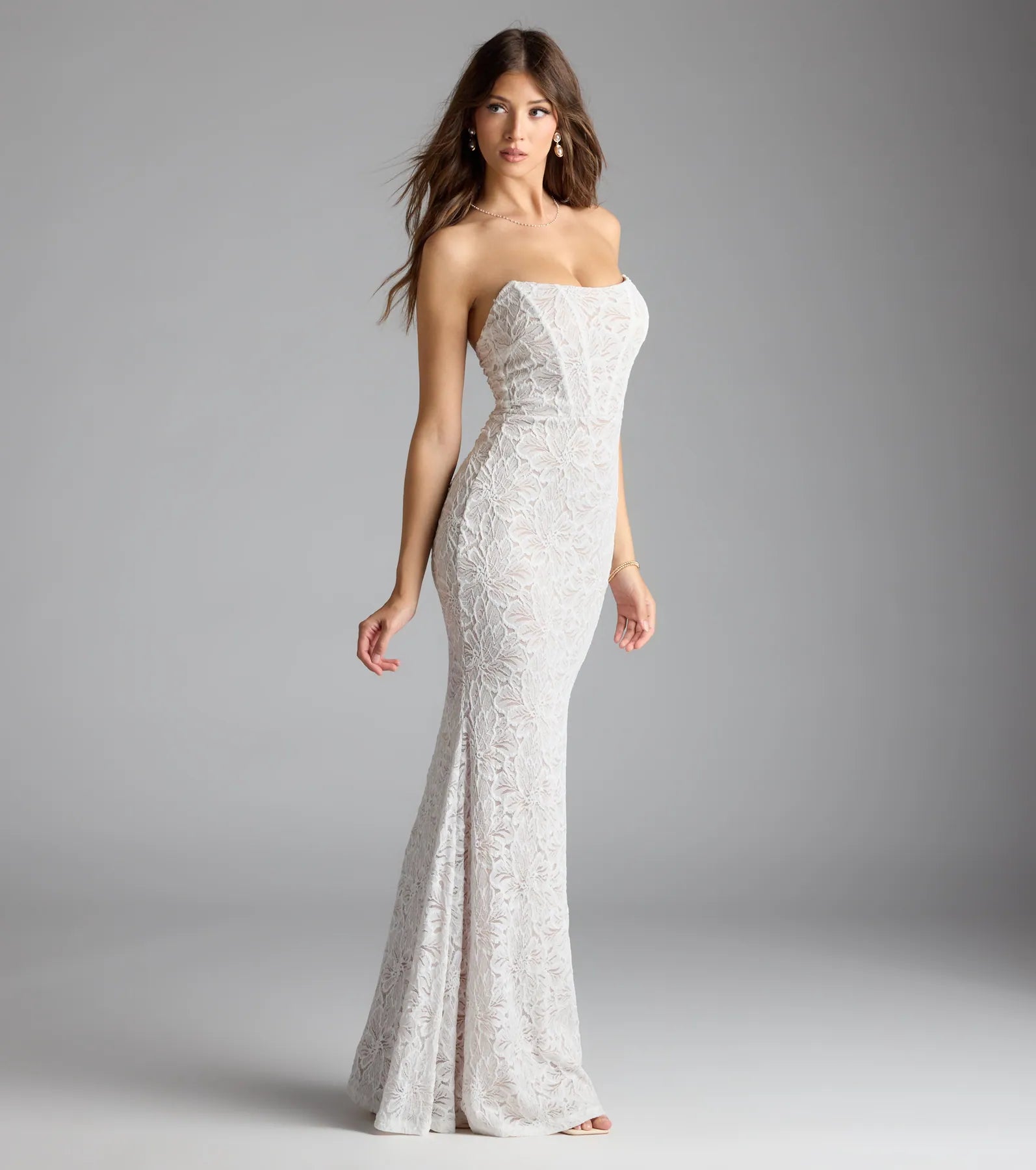 Frida Strapless Mermaid Lace Formal Dress