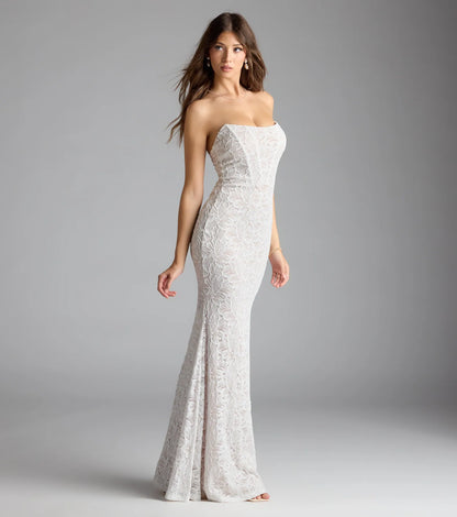 Frida Strapless Mermaid Lace Formal Dress