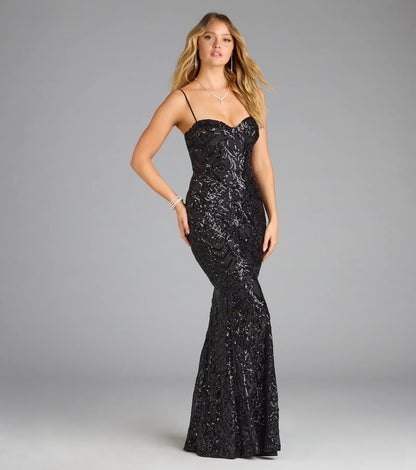 Jessie Sweetheart Mermaid Sequin Formal Dress