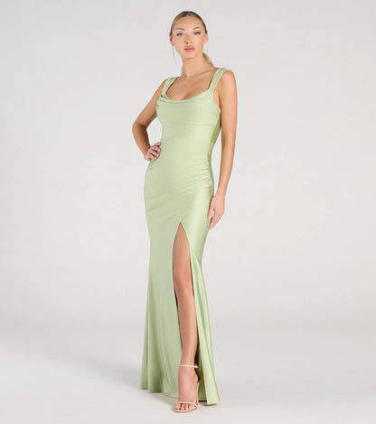 Kaitlin Low Back Slit Mermaid Formal Dress