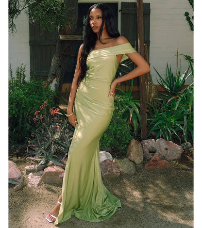 Mona Off-Shoulder Slit Mermaid Formal Dress