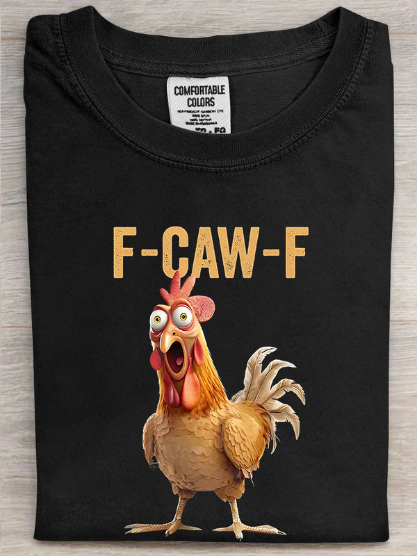 F-Caw-F Funny Chicken Printed Unisex Oversized T-shirt