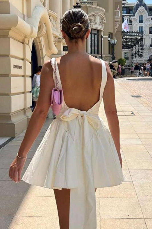Sexy Backless Bow Tie Party Dress