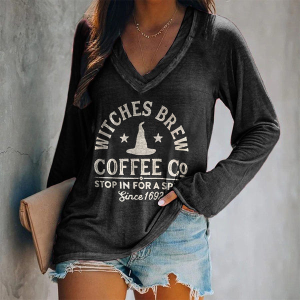 Witches Brew Coffee 1692 Printed Long Sleeve T-shirt