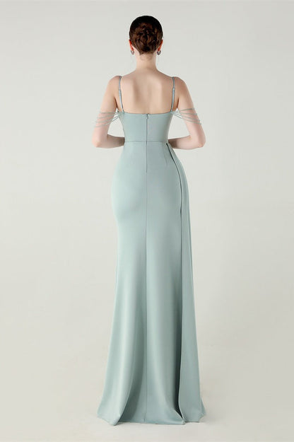 Satin Spaghetti Strap Mermaid Party Dress