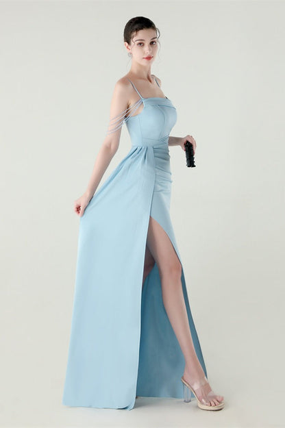 Satin Spaghetti Strap Mermaid Party Dress