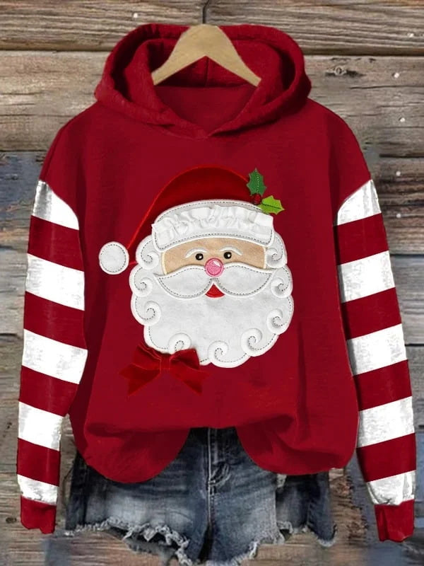 Santa Claus at Christmas Printed Women's Hoodie