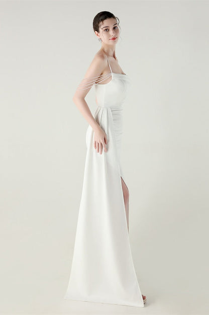 Satin Spaghetti Strap Mermaid Party Dress