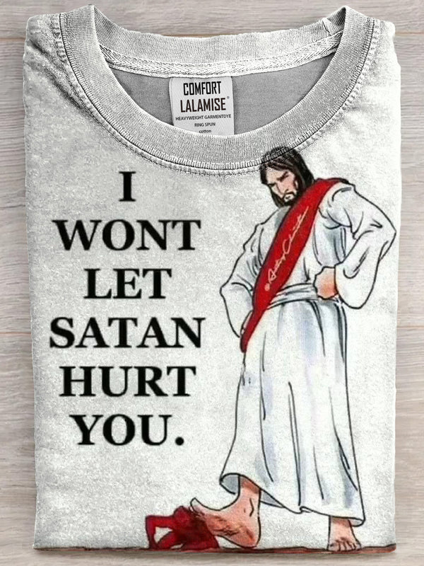 Funny Jesus Art Print Casual Short Sleeve T-shirt