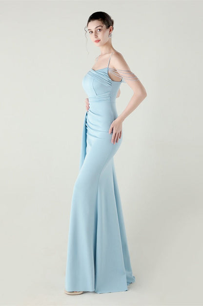 Satin Spaghetti Strap Mermaid Party Dress