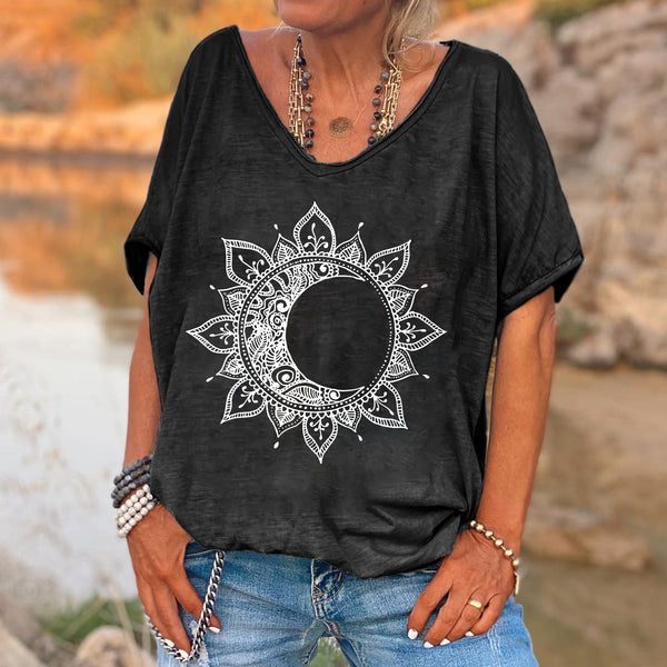 Vintage Mandala Print Hippie T-shirt