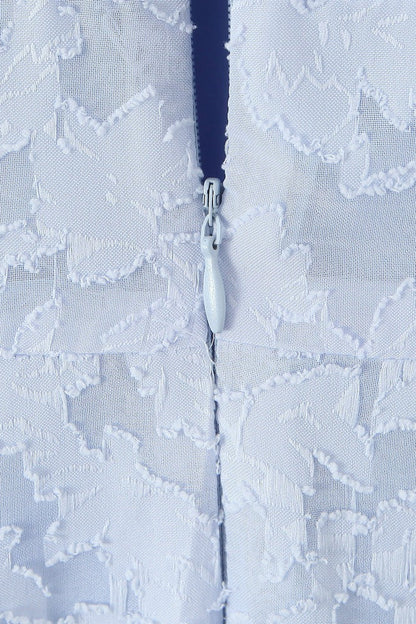 Romantic Blue Halter Jacquard Party Dress