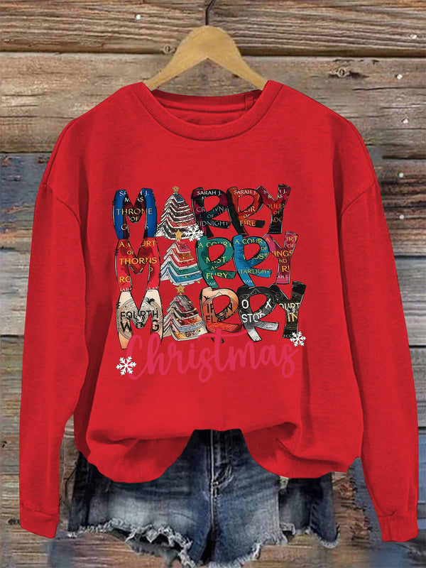 Merry Christmas Printed Fleece-lined Unisex Sweatshirt