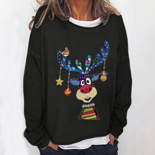 Reindeer Printed Women's Crew Neck T-shirt