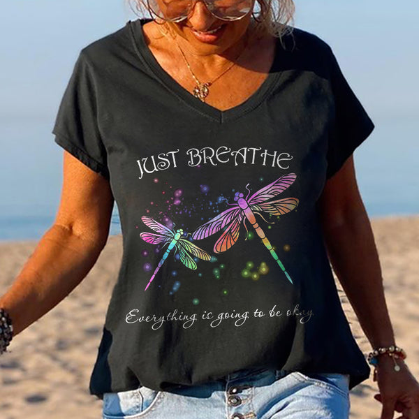 Just Breathe Everything Is Going To Be Okay Graphic Tees