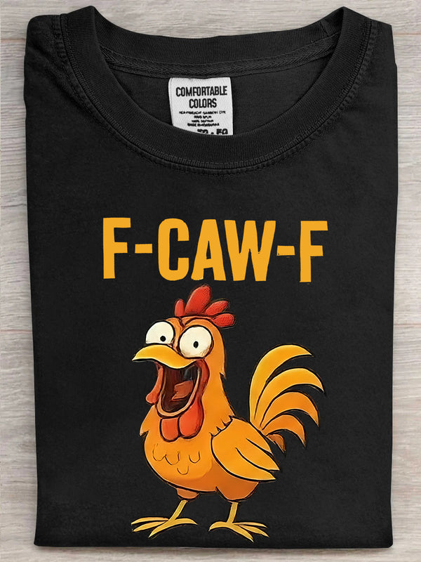 F-Caw-F Funny Chicken Printed Unisex Oversized T-shirt