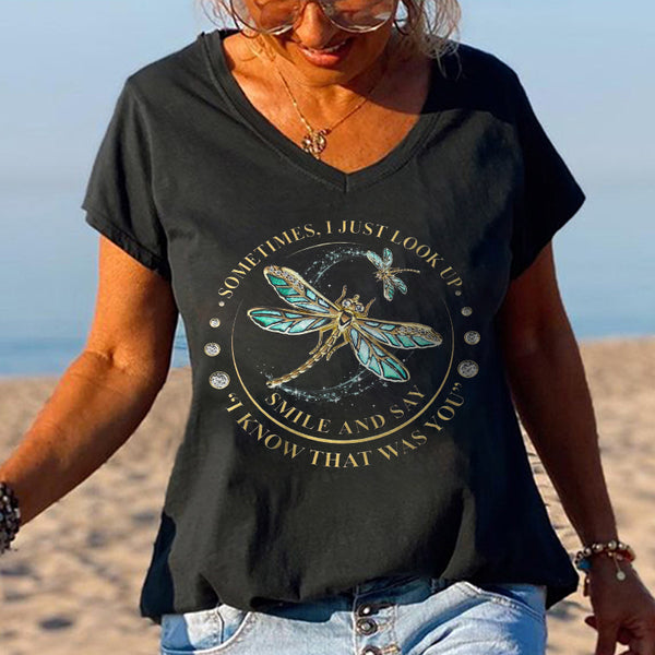Sometimes I Just Look Up Smile And Say " I Know That Was You “ Printed Women's T-shirt