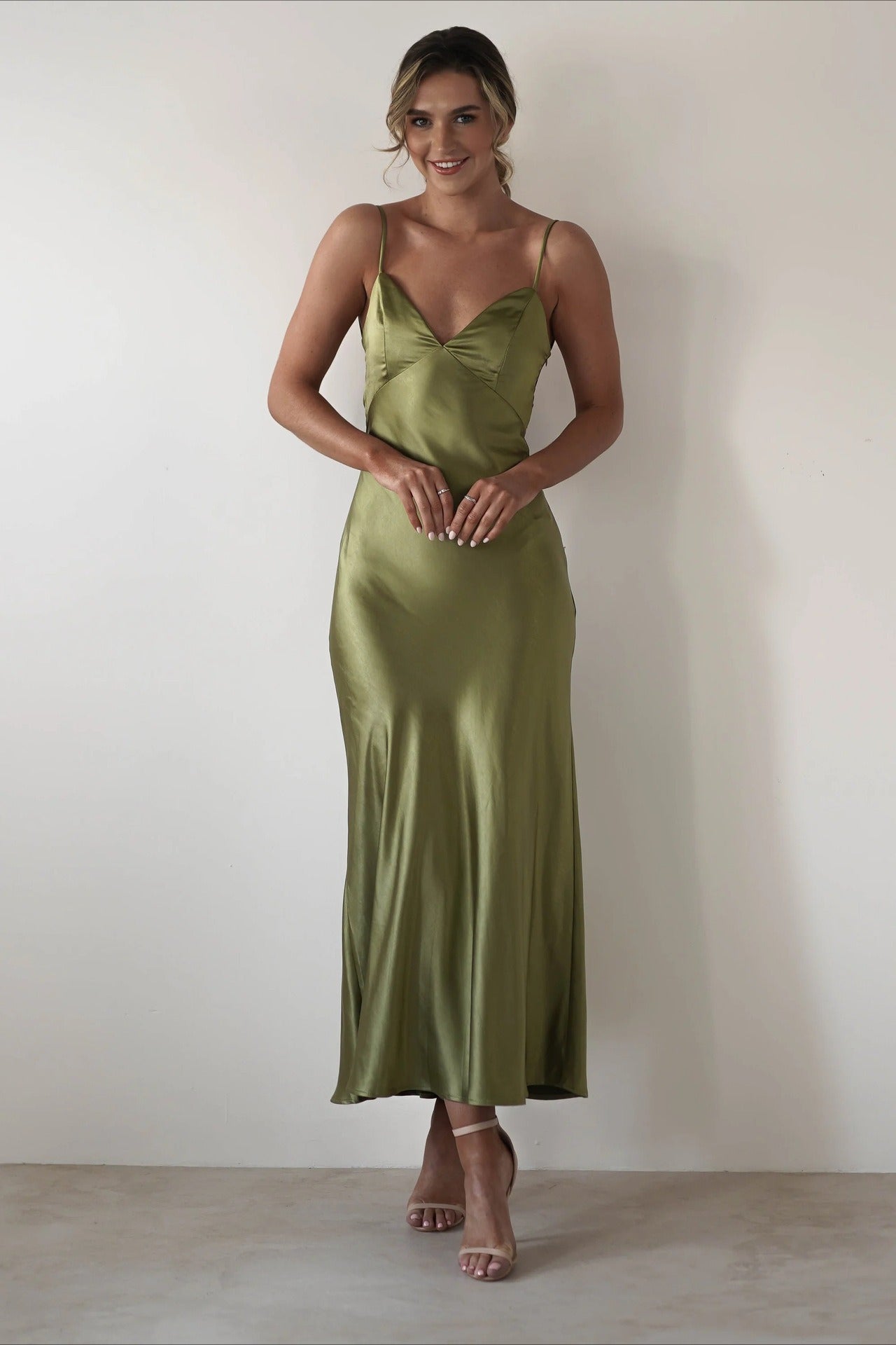 Satin Backless Tie Party Dress