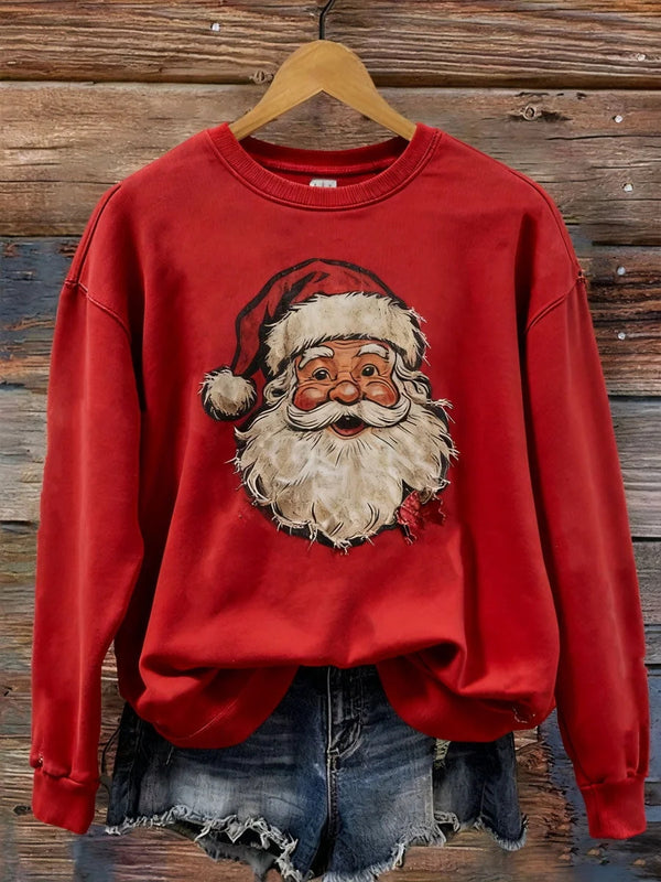 Santa Claus Printed Fleece-lined Unisex Sweatshirt