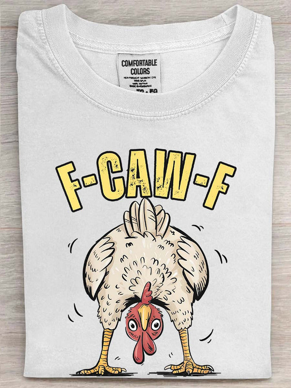 Funny F-Caw-F Chicken Printed Unisex Oversized T-shirt