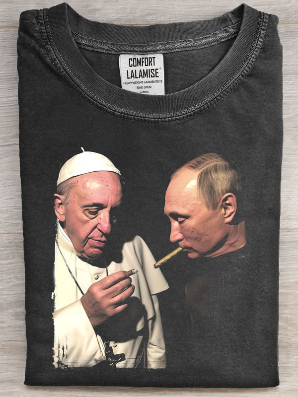 Vintage Ironic Art Casaul Cotton Short Sleeve T-shirt