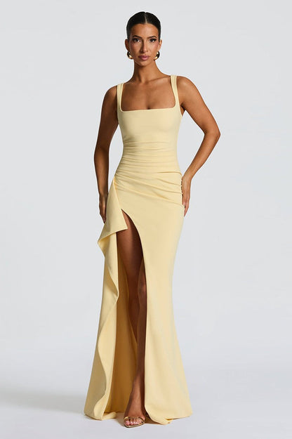 Sexy Spaghetti Strap High Slit Maxi Party Dress