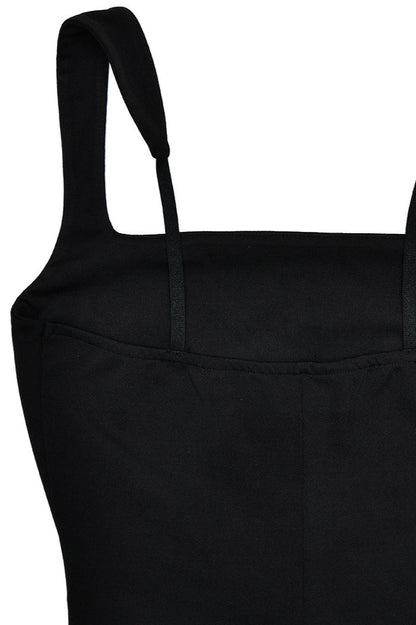 Sexy Spaghetti Strap High Slit Maxi Party Dress