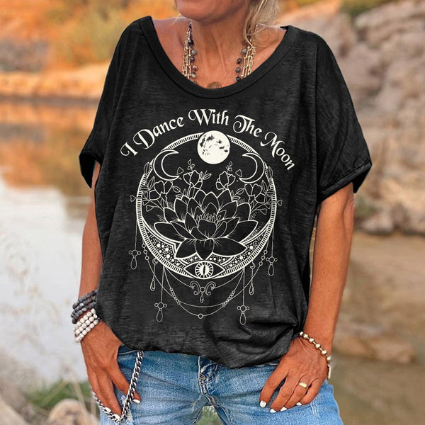 Women's I Dance With The Moon Print T-shirt