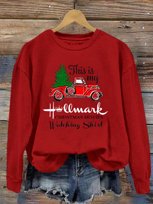 This Is My Christmas Movies Watching Printed Fleece-lined Unisex Sweatshirt