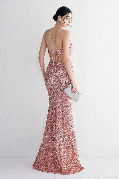 Elegant Velvet Sequin Party Dress