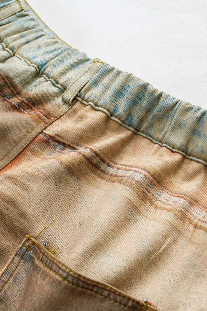 Abstract Print Button Pocket Trousers - MISMIMCWBT2502180004-MULTICOLOR-XS