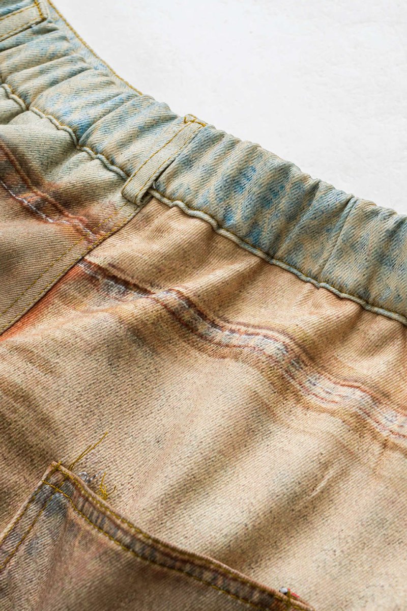 Abstract Print Button Pocket Trousers - MISMIMCWBT2502180004-MULTICOLOR-XS