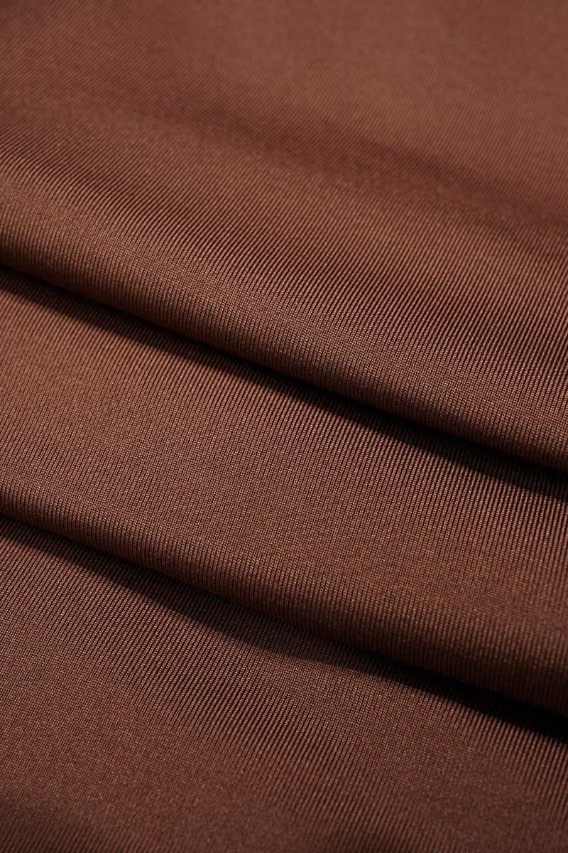 Asymmetrical Neck Ruched Long Sleeve Mini Dress - MISMIMCWDA2507230311-COFFEE-XS