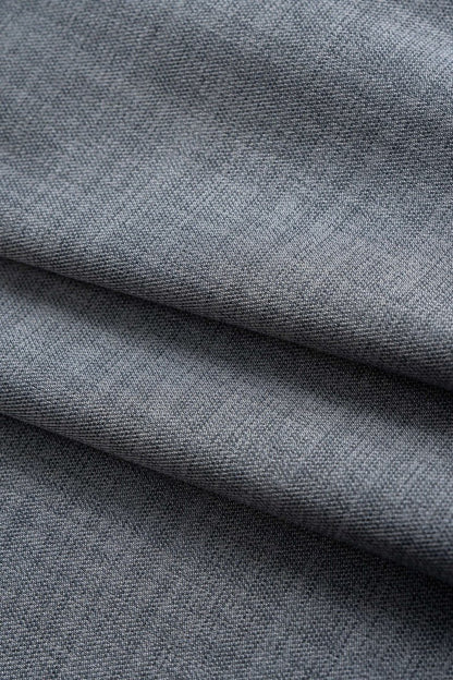 Asymmetrical Notched Lapel Belted Long Sleeve Mini Dress - MISMIMCWDC2510140044-GRAY MELANGE-XS