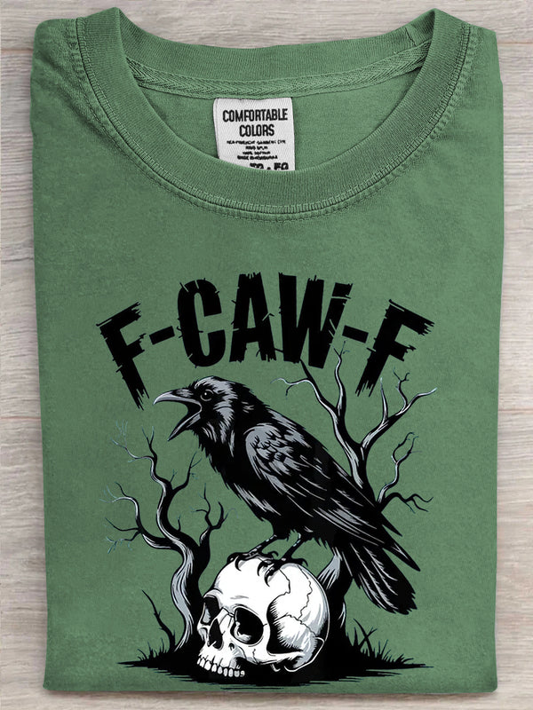 Funny F-Caw-F Crow Printed Unisex Oversized T-shirt